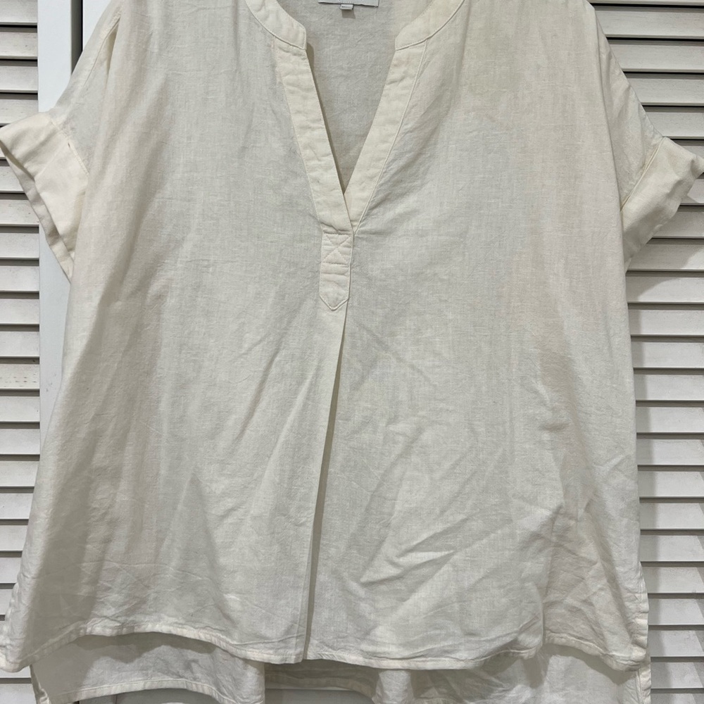 Madewell Cream V-Neck Blouse